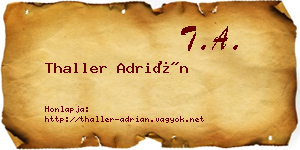 Thaller Adrián névjegykártya